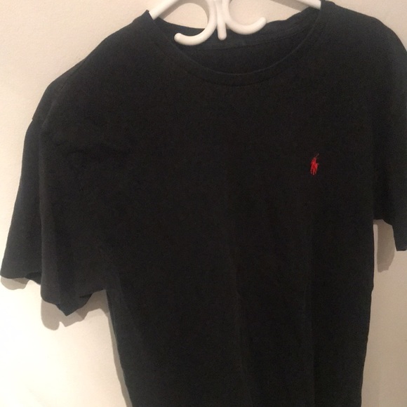 Stylish Ralph Lauren Jet Black Tee with Blood Red Logo Sharp! - Picture 3 of 4